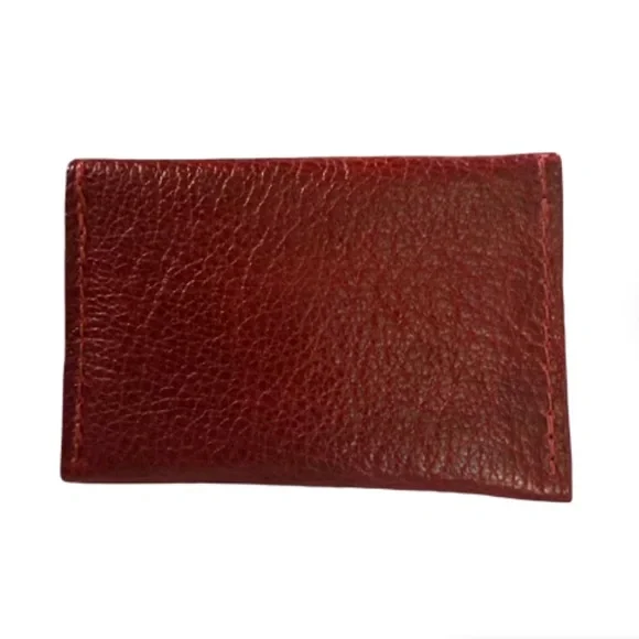 Portland Leather Goods Mini Envelope Wallet Chili Red Card Holder - Picture 2 of 5